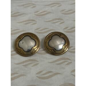 James Avery Retired French Clip Sterling Silver & Brass Post Earrings